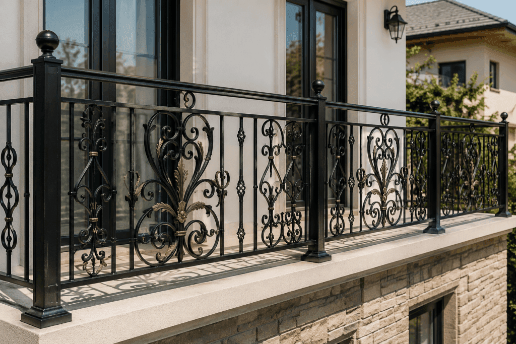 balkon demiri ferforje balkon korkuluğu ve ferforje korkuluk sistemi modern dış cephe tasarımı